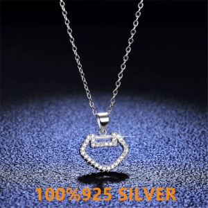 스털링 1 캐럿 진짜 Moissanite 펜던트 목걸이 최고 Quality100 % 925 실버 웨딩 파티 장수 잠금 파인 쥬얼
