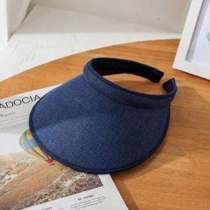 심플 캐주얼 넓은 챙 블루 와이드 썬캡 여름 모자 WEEC5C3