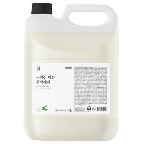 살림백서 구연산 담은 주방세제 알로에베라향 4L (10개)