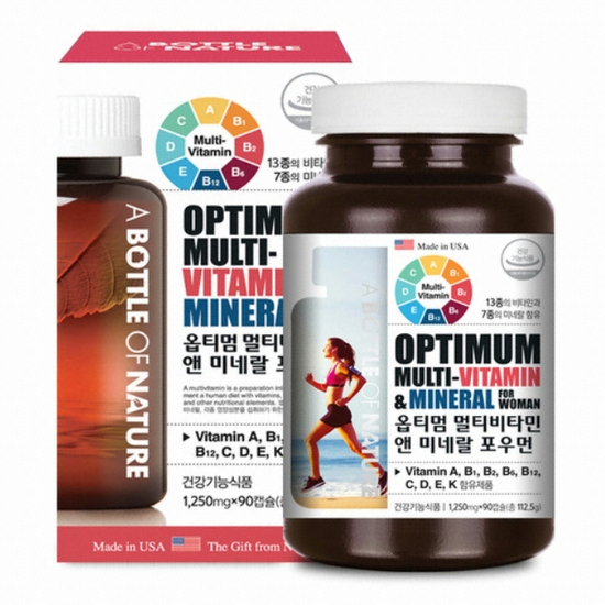 어바틀오브네이쳐 옵티멈 멀티비타민 앤 미네랄 포우먼 90캡슐