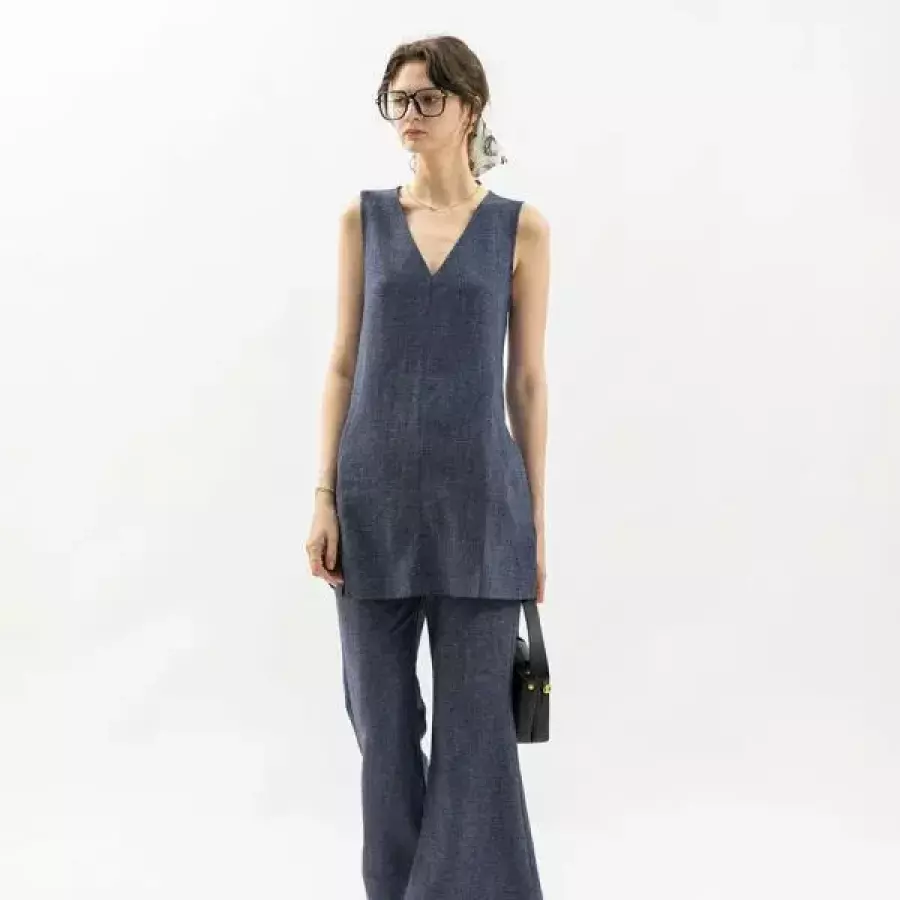 웬즈데이 DELIGHT WD_Chic vest and pants twopiece set_DARK BLUE m1037_1732538 3553263_이미지