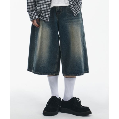 시그니처 28일 배송 워싱 커브드 버뮤다 데님 팬츠빈티지인디고 WCBD-001 147736 XL_이미지