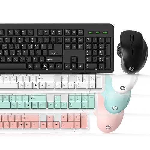 QSENN MK280 무선 키보드 마우스 세트 (핑크)_이미지