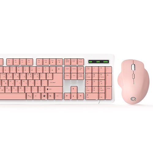 QSENN MK280 무선 키보드 마우스 세트 (핑크)_이미지