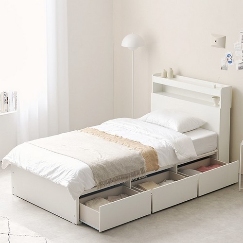 리빙디자인연구소 헤이몰리 라빈 수납 침대 S (본넬스프링)