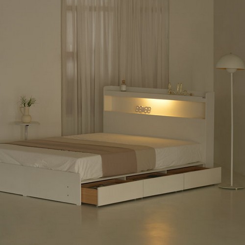 동서가구 에디프 LED조명 수납 침대 SS (매트별도)_이미지