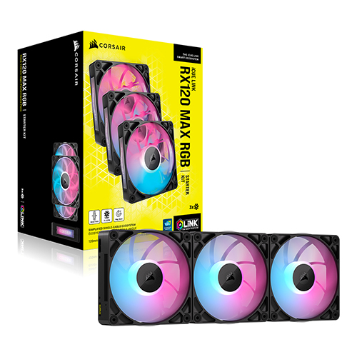 CORSAIR iCUE LINK RX120 MAX RGB (컨트롤러/3팩, 블랙)