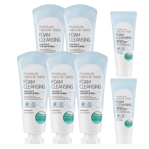 바세린 모이스처 내추럴 데일리 폼 클렌징 225ml (5개+50ml 2개)_이미지