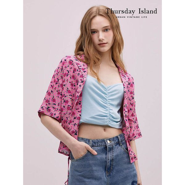 써스데이아일랜드 Thursday Island 셔츠 카라 플라워 블라우스 T244MBL247W_이미지