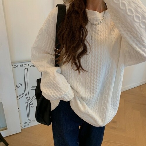 스프링 와플 긴팔 탑 루즈 임산부복 220210_DFH109