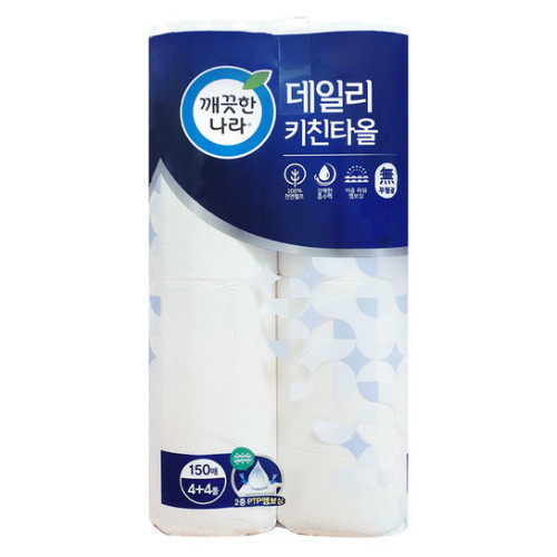 깨끗한나라 데일리 키친타월 150매 (8입) (1팩(8입))_이미지