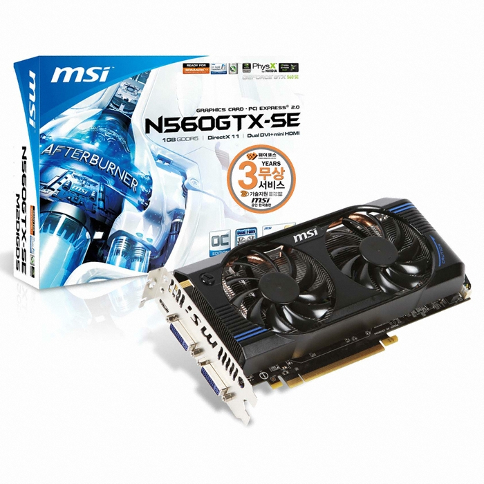 지포스 GTX560 SE N560GTX-SE 1GD5/OC D5 1GB 아머2X