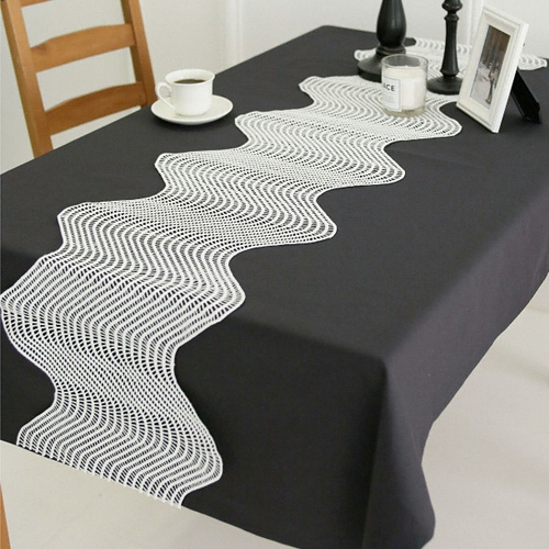 바이지미 모노 웨이브 테이블러너 화이트 (180x26cm)
