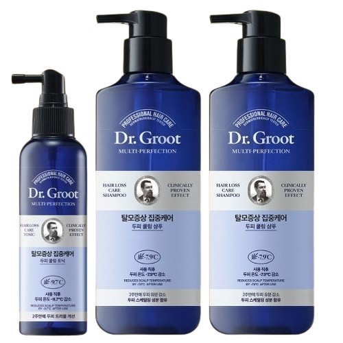 멀티퍼펙션 탈모증상 집중케어 두피 쿨링 샴푸 400ml 2개+두피 쿨링 토닉 150ml 3종세트
