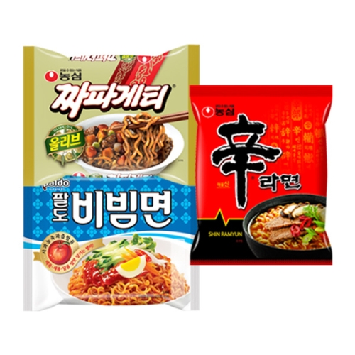 농심 짜파게티5개 + 팔도비빔면5개 + 신라면5개