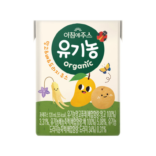 서울우유 아침에 주스 유기농 망고배도라지 120ml