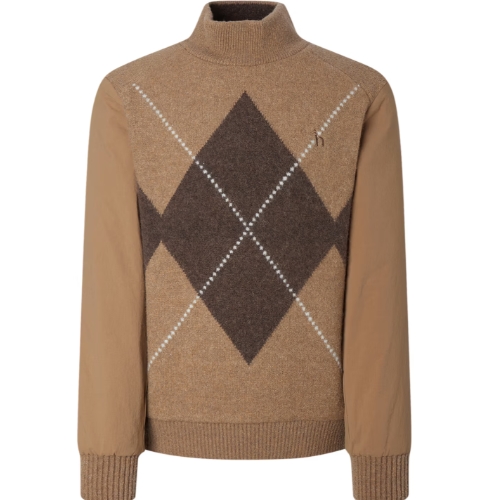 헤지스골프 패딩 소매 방풍 하이넥 스웨터 HUSW5D752CM_이미지