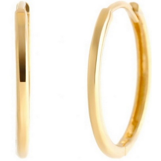 비앤비골드 14K 심플 라운드 링 원터치 귀걸이 XL WIE28357_이미지