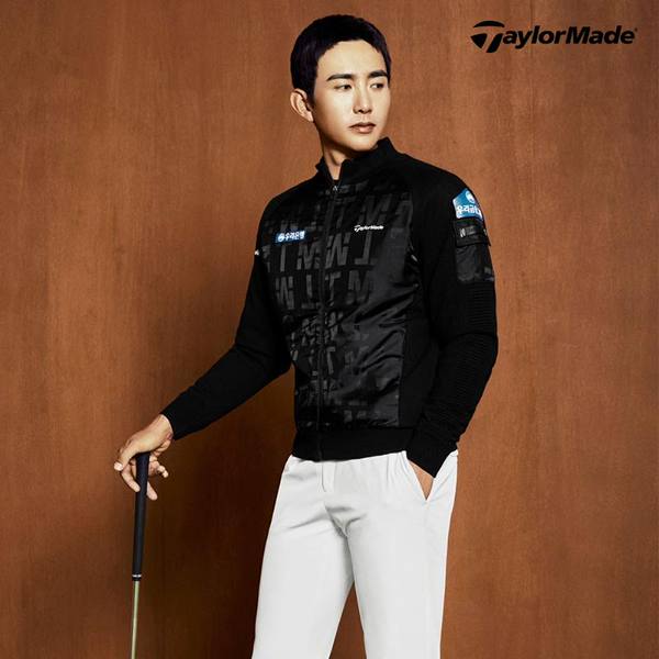 테일러메이드 패딩 하이브리드 니트 집업 가디건 TMSCM3231 (199, 블랙)_이미지