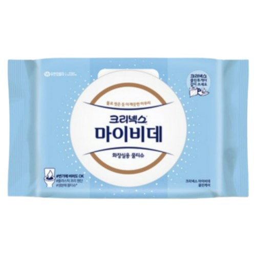 크리넥스 마이비데 클린케어 화장실용 물티슈 캡형 80매 (32팩)_이미지
