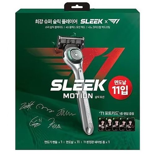 도루코 슬릭 모션 X T1 콜라보 한정판 세트 (면도기1개+날10개+폼)