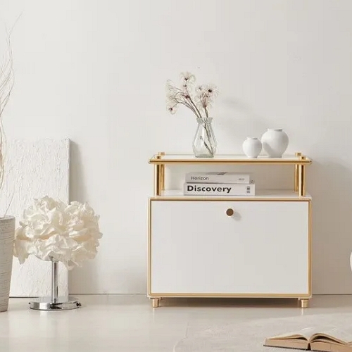 로아 골드 GL600X1 미드센추리 1단 선반 콘솔 거실장 600