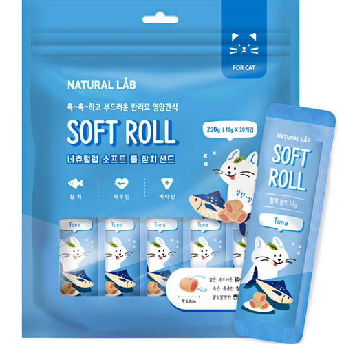 네츄럴랩 ㅤ고양이 소프트 롤 참치 샌드 20개입 200g (1개)_이미지