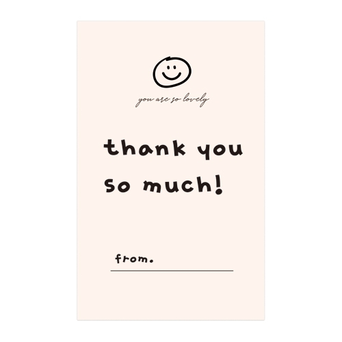 도나앤데코 모조 스마일 땡큐소머치 사각 스티커 5 8 cm 베이지 120개_이미지