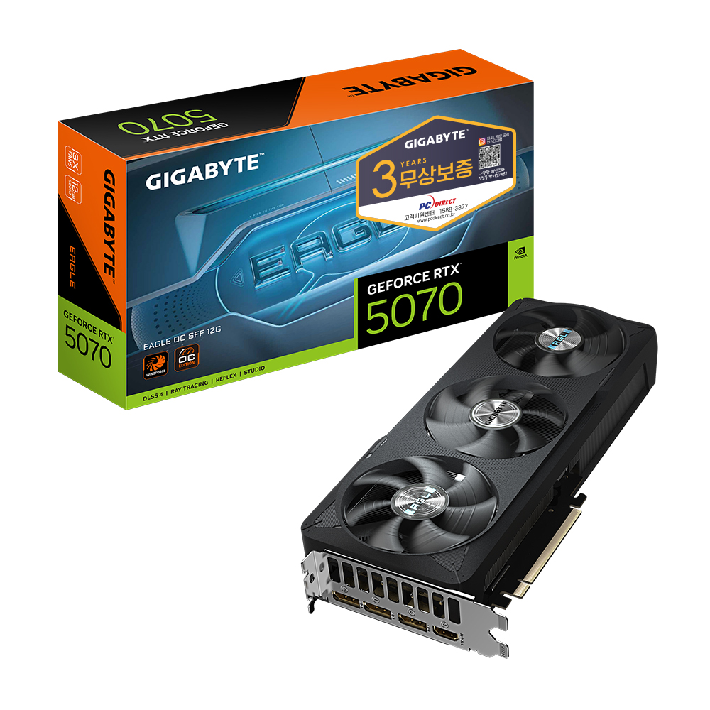 GIGABYTE 지포스 RTX 5070 EAGLE OC SFF D7 12GB 피씨디렉트이미지입니다. 누르면 해당 게시물로 새창이동합니다.