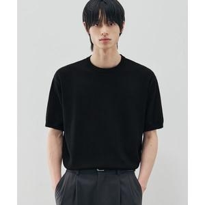 드로우핏 DRAW FIT 쿨링 모달 하프 라운드 니트 BLACK DFKN5203BK 102647_이미지