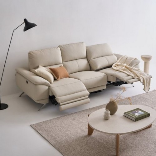 미유모어 양면형 천연가죽 리클라이너 3.5인용