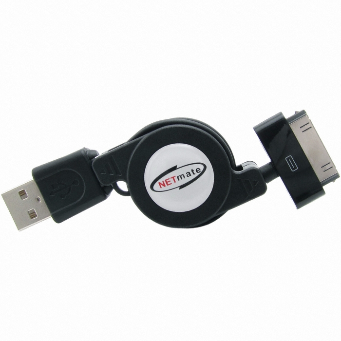 iPhone·iPod USB 데이터·충전 자동감김 Dock 블랙 케이블