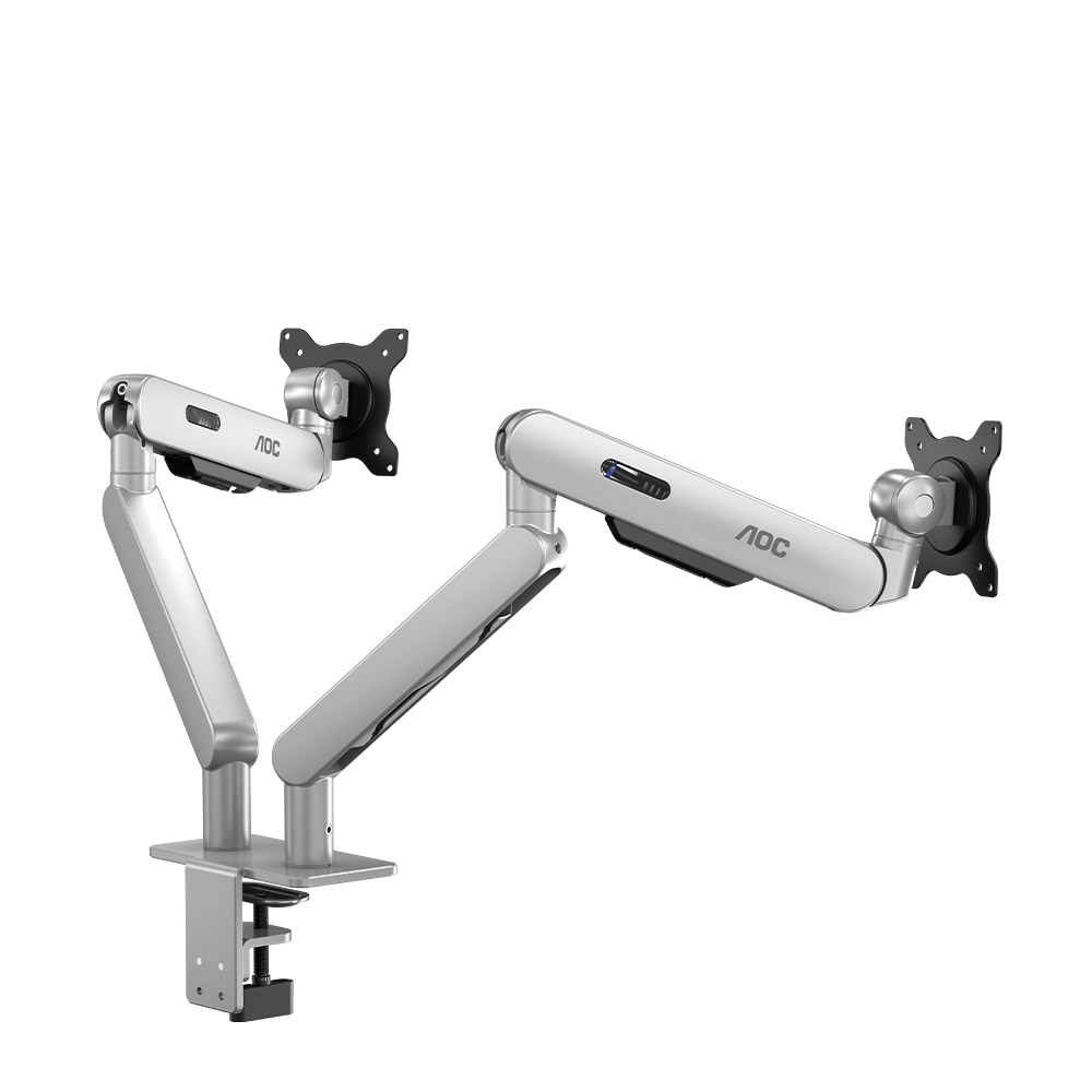 알파스캔 AOC AM420 울트라 프리미어 실버 듀얼 모니터암_이미지