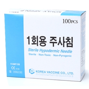 한국백신 일회용 주사침  24G, 60mm, 100개/PACK, 바늘/니들_이미지