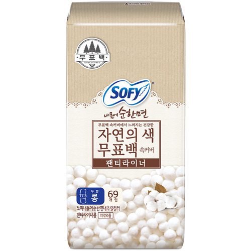 쏘피 바디피트 내몸에 순한면 자연의 색 무표백 속커버 팬티라이너 롱 69개[3팩(207개)]