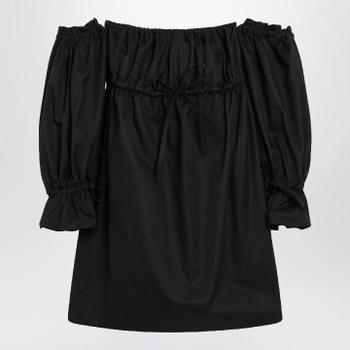 생로랑 블랙 하부타이 실크 팬츠 856580Y6J78/XM_ -1000_108-36_이미지