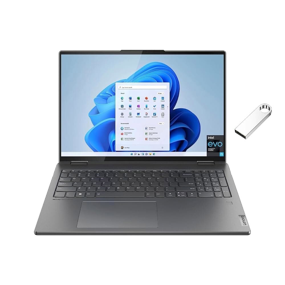 요가 7i 2-in-1 16인치 25K 터치 프리미엄 노트북 인텔 코어 i5-1240P 프로세서 8GB RAM 256GB ..