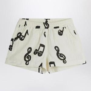 MINI RODINI White shorts with musical notes 2523016210CO/Q_MIRO-WHT_이미지