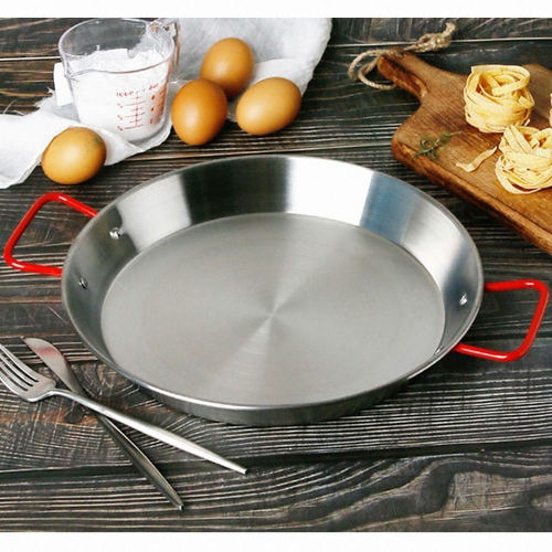 세영 스텐그릇 접시 빠에야팬 레드 (30cm)_이미지