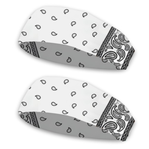 짐스터즈 스포츠 쿨 헤어밴드 (화이트페이즐리+화이트페이즐리)_이미지