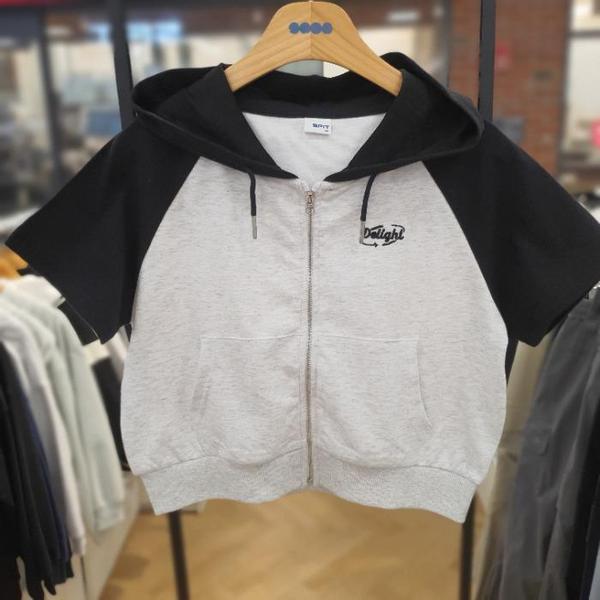 에스핏 HC08 배색 크롭 후드JP 주니어 여아/반팔 후드집업 SJZ304 FKJP01 S32645637