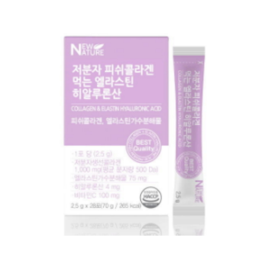 뉴네이처  저분자 피쉬콜라겐 먹는 엘라스틴 히알루론산 28포 (1개)