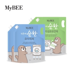  마이비 피부에 순한 유아세제 캡리필 2100ml, 유아 섬유유연제 캡리필 2100ml 세제2개+유연제2개