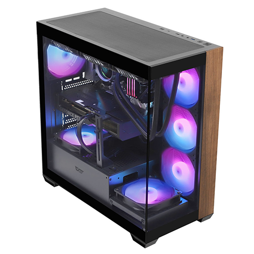 darkFlash DS900 ARGB 강화유리 (블랙 우드)_이미지