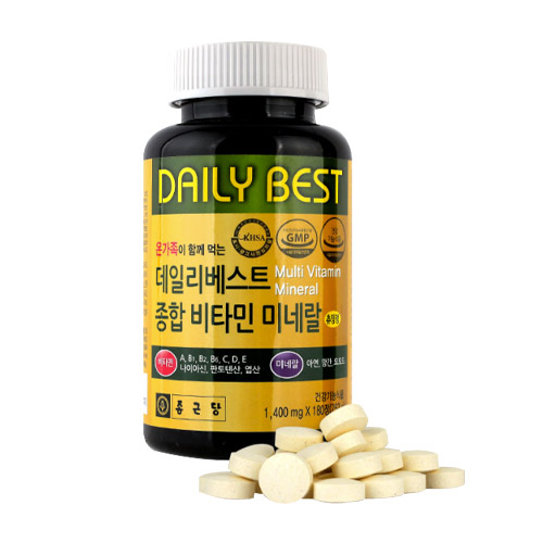 종근당건강 데일리베스트 종합비타민 미네랄 1400mg 180정 (2개)