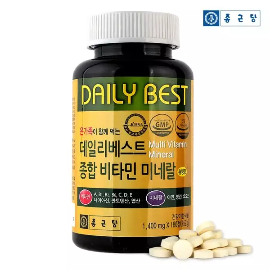  종근당 데일리베스트 종합비타민 미네랄 1400mg 180정 [2개]