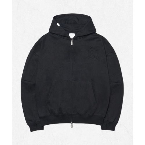 ��Ŵ��� OVERLAY LOGO HOODED ZIPUP BLACK NMWF52HD08BLK