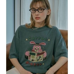 피그먼트 온라인판매용 꼼파뇨 상의 상의O 캐럿 홉피 반팔티 바질그린 1022707_이미지
