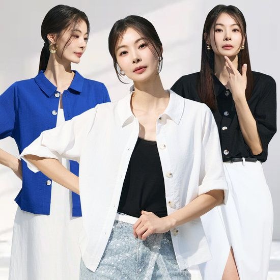 인견 셔츠 자켓 3종 여름 반팔 7부 블라우스 빅사이즈 여성 결혼식하객룩 정장 3126449