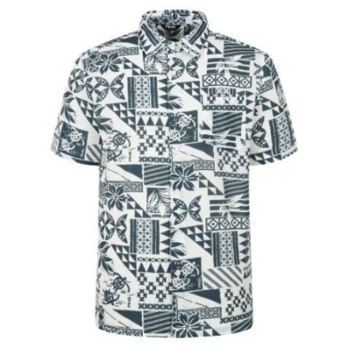 핑 매직홀 패턴 반팔 셔츠 111E2JS407_GN_이미지